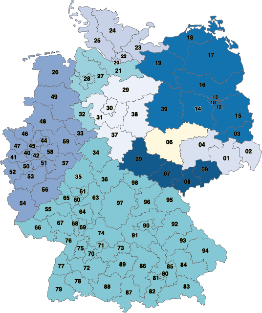 Karte Vertriebsgebiete